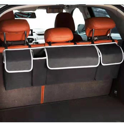 Car Trunk Organizer Adjustable Back Seat Hanging Storage Box, Foldable Multi Use High Capacity, 90cm x 25cm x 12cm