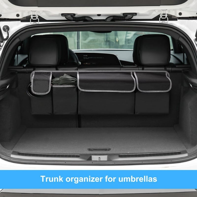 Car Trunk Organizer/Back Seat Hanging Storage – High Capacity Foldable Oxford Storage Box (90x25x12cm)