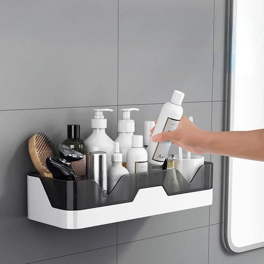 New Bathroom Shelf Organizer No Drill Shower Storage Rack in Black