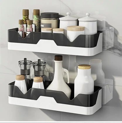 New Bathroom Shelf Organizer No Drill Shower Storage Rack in Black