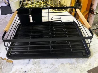 Advanced Black Dish Rack Organizer Space Saving Kitchen Storage Solution