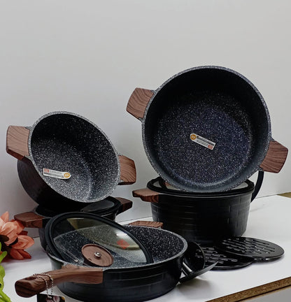 BLOCK 13Piece Granite Coating Kitchen Cookware Set Non Stick Casseroles and Frypan with Shovel and Insulation Pads