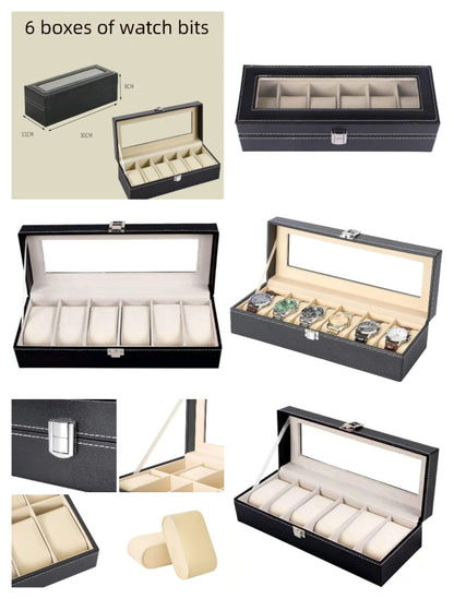 6 Slots Watch Organizer/Storage Box  | Elegant Display Case for Watch Collection (Holds 6 Watches)