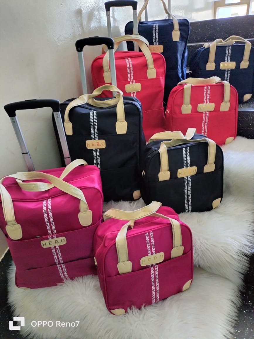 2in1 Trolley Bag and Travel Suitcase | Waterproof, Multi-Size, Available in Pink, Blue, Red, Black (48x19x40cm, 30x31.5x14cm)