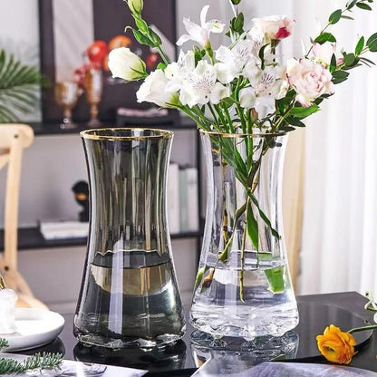 Modern Creative Dark Glass Vase | 35cm Elegant Decorative Vase for Home Décor | Living Rooms, Bedrooms, Dining Areas, Offices