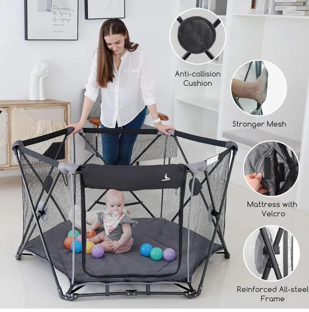 Foldable Portable Baby Playpen  Lightweight and Easy to Set Up, Safe Play Area for Babies and Toddlers