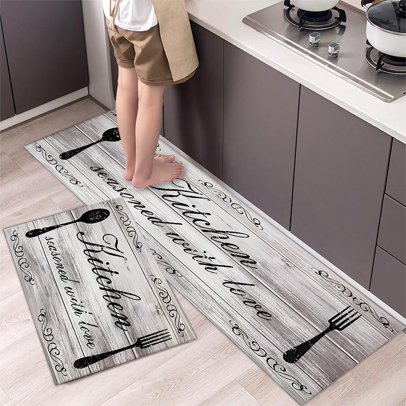 Kitchen Anti Slip Mats Durable and Comfortable Floor Protection, Large 120x40cm & Medium 60x40cm