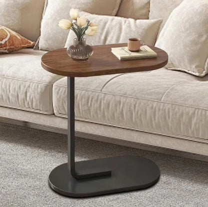 C Shaped Side Table  | MultiPurpose Slide Under Seat Table with White Finish