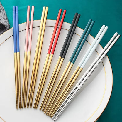 6 Pairs Stainless Steel Chopsticks | Durable, Reusable, and Elegant for Everyday UseProduct