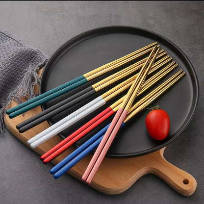 6 Pairs Stainless Steel Chopsticks | Durable, Reusable, and Elegant for Everyday UseProduct