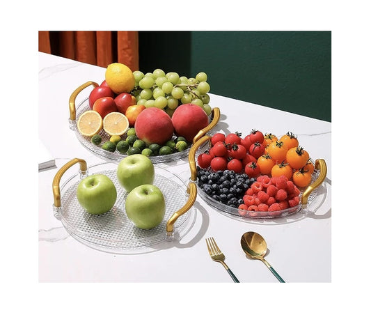 4in1 Acrylic Transparent Trays Set Large, Medium, Small & Smallest (35cm, 30cm, 25cm, 20cm) Multipurpose Serving Trays