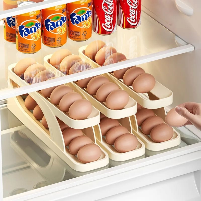 Space-Saving Egg Dispenser Holds Up to 14 Eggs, Durable Egg Holder for Kitchen Organization