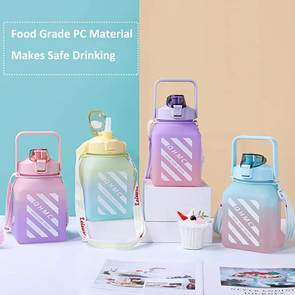 Portable 1.5L Capacity Unbreakable Multicolored BPA-free Plastic Water Bottle – Sports Drink Bottle with Handle (10.5cm x 25cm)