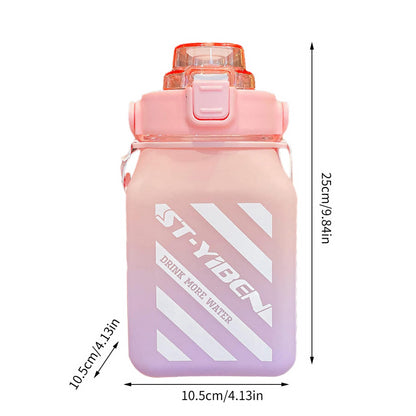 Portable 1.5L Capacity Unbreakable Multicolored BPA-free Plastic Water Bottle – Sports Drink Bottle with Handle (10.5cm x 25cm)