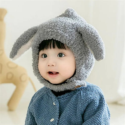 Wool Winter Children’s Hat with Fleece Lining Long Ear Cartoon Hat for Girls & Boys