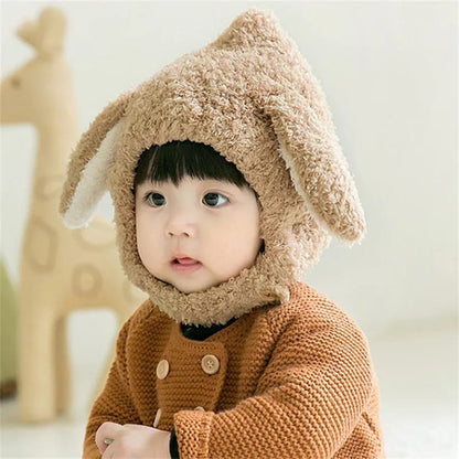 Wool Winter Children’s Hat with Fleece Lining Long Ear Cartoon Hat for Girls & Boys