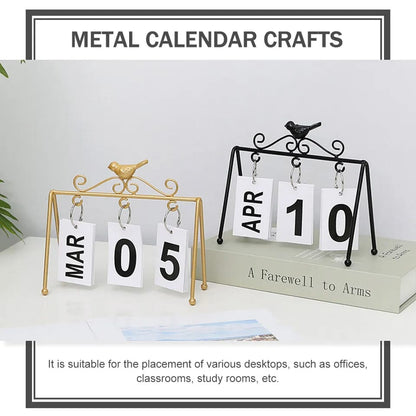 Elegant Desk Calendar Available in Black and Gold, Perfect for Home or Office Organization