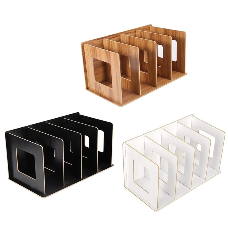 Bookshelf Modern Storage Solution in Black, White, and Brown for Home or Office