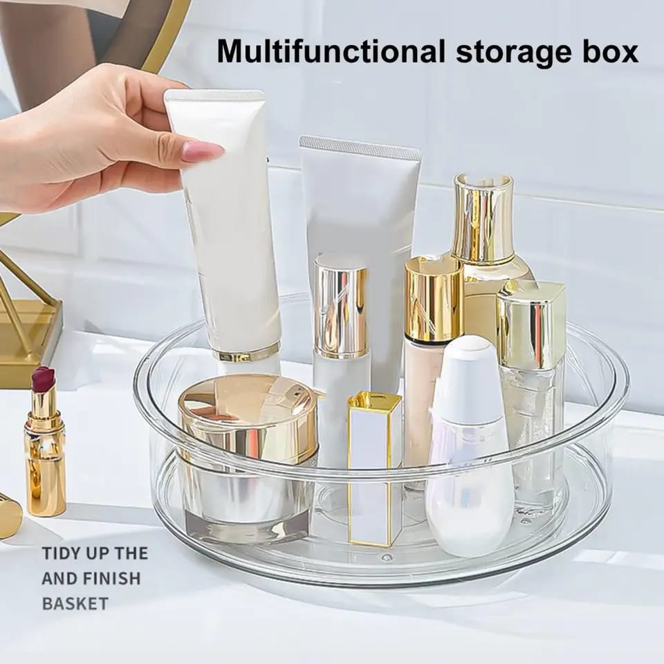 360-Degree Rotating Turntable Organizer Space Saving Multi-Functional Storage Tray for Kitchen & Bathroom