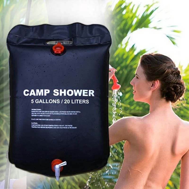 20 Litres Camping Shower Bag  Portable Solar Heating Outdoor Shower for Hiking, Camping, and Travel