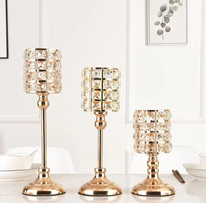 3 Piece Candle Holder Set  | Elegant Decorative Candle Stands for Home Decor  | Living Rooms, Bedrooms, Dining Tables