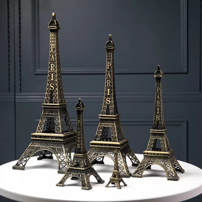 Retro Paris Eiffel Tower Decor – 25cm Heavy Metal Decorative Piece | Living Room Decor