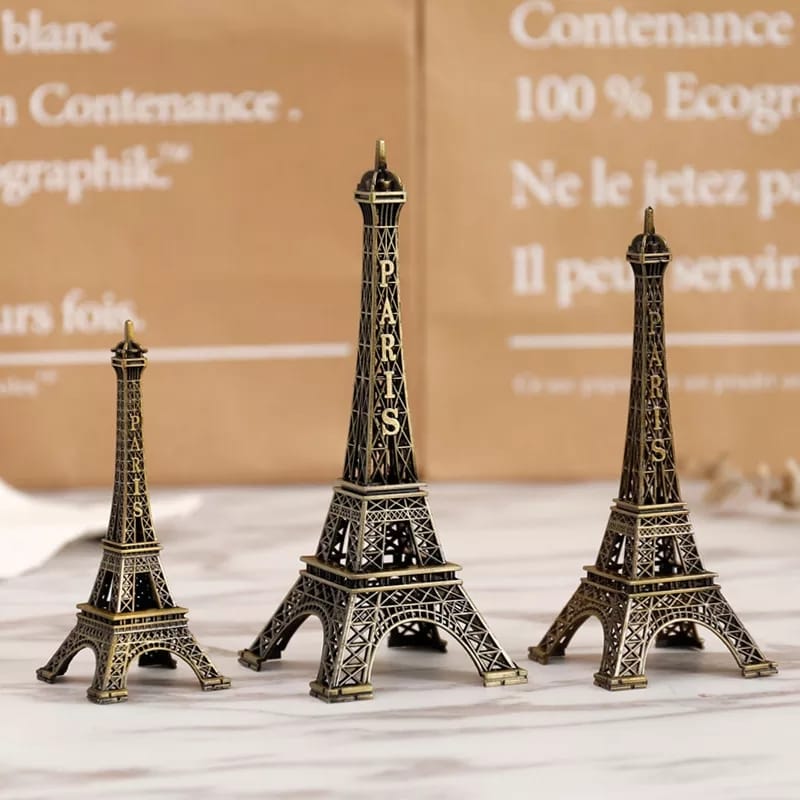 Retro Paris Eiffel Tower Decor – 25cm Heavy Metal Decorative Piece | Living Room Decor