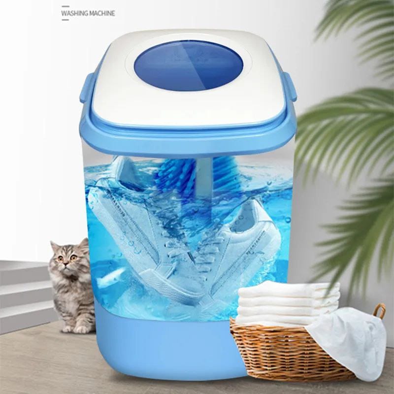 Mini Washing Machine with Shoe Brush | 6.5kg Capacity | Pulsator Type | Blue Light Bacteriostatic | Drain Basket Drying