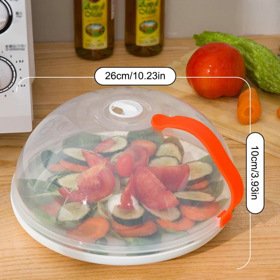 Microwave Food Cover – High-Temperature Heat Resistant Lid with Handle for Anti-Sputtering & Fresh-Keeping