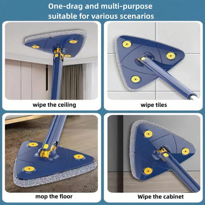 360° Rotatable Adjustable Cleaning Squeeze Mop – Extra Long Handle for Dust-Free Corners and Hard-to-Reach Areas