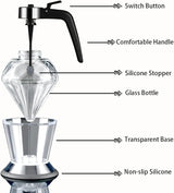 Exquisite Diamond Glass Honey/Oil Dispenser – Drip-Free, 200ml Capacity for Olive Oil, Honey, Vinegar & Condiments