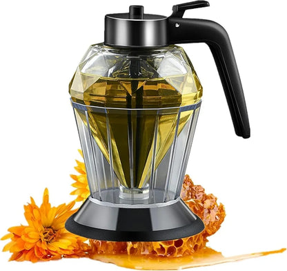 Exquisite Diamond Glass Honey/Oil Dispenser – Drip-Free, 200ml Capacity for Olive Oil, Honey, Vinegar & Condiments