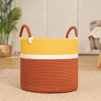 Woven Multipurpose Basket – Foldable, Soft & Lightweight Storage Basket (36x40cm)