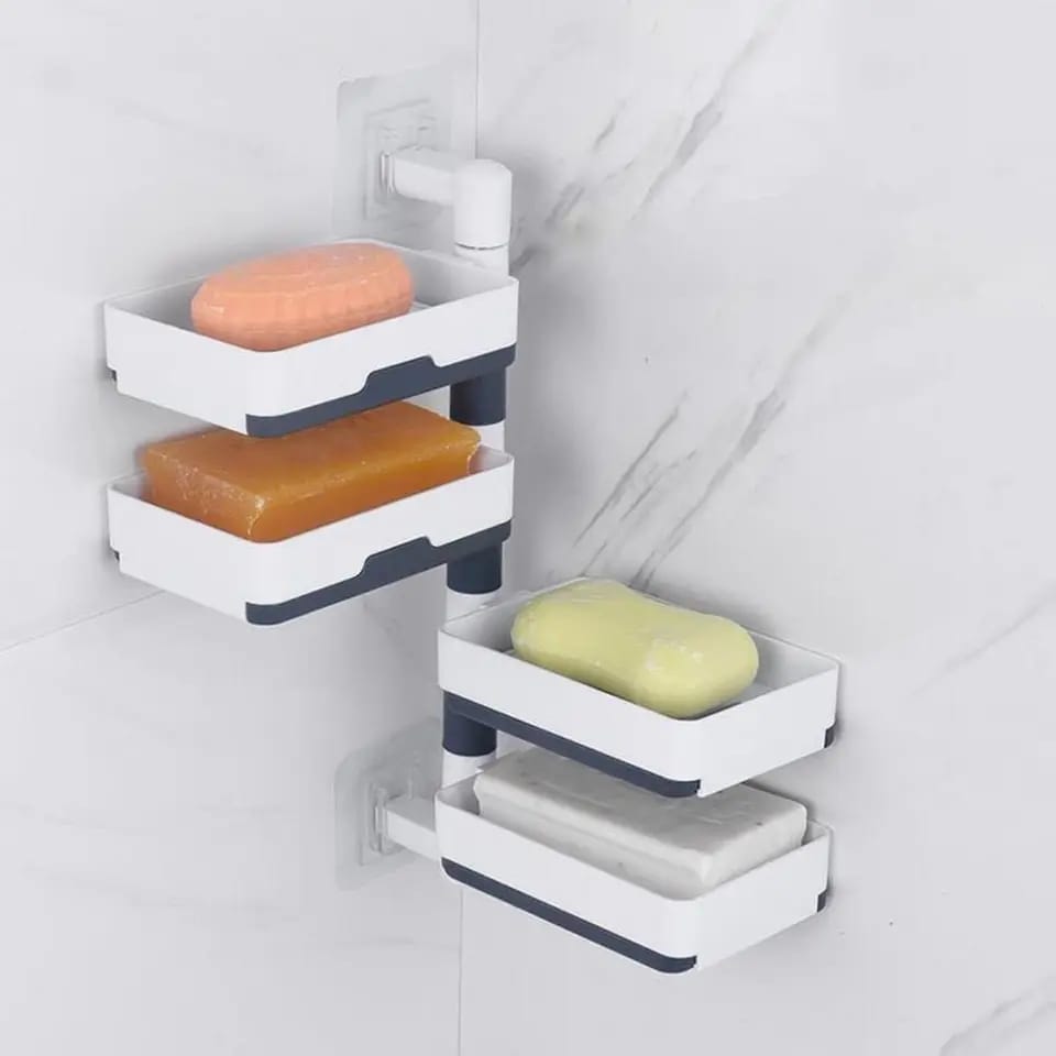 Layer Soap Dish Easy to Install, Space Saving Bathroom Organizer