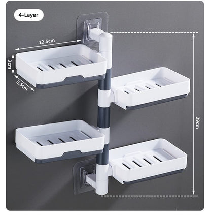 Layer Soap Dish Easy to Install, Space Saving Bathroom Organizer