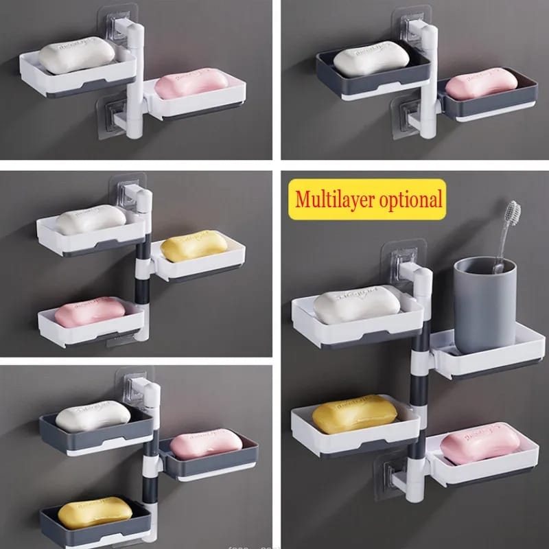 Layer Soap Dish Easy to Install, Space Saving Bathroom Organizer