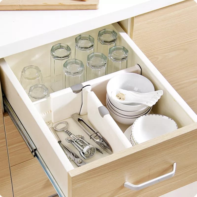 Adjustable Storage Drawers Divider Retractable Plastic Partition Holder, Storage Organizer (28*44cm)