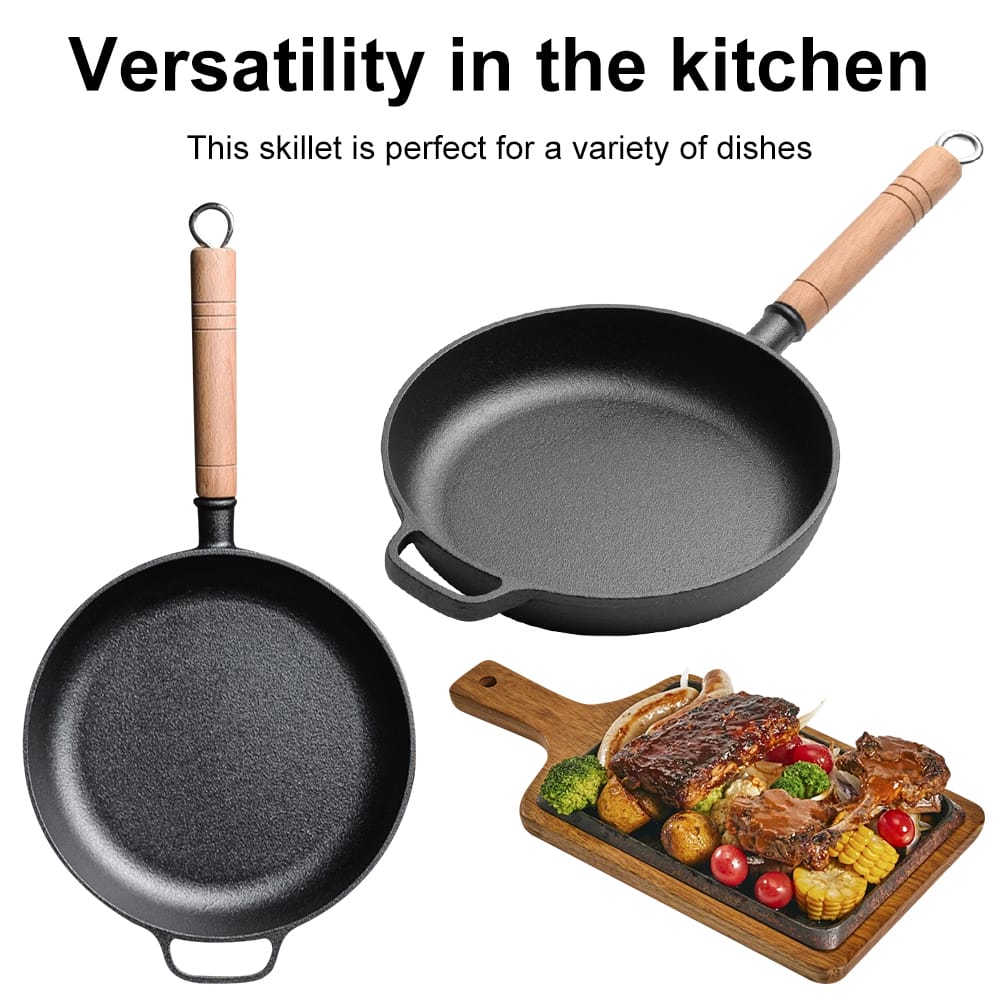 Thickened Cast Iron Frying Pan – 25cm Non-Stick Heavy Duty Pan for Frying and Chapati