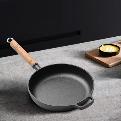 Thickened Cast Iron Frying Pan – 25cm Non-Stick Heavy Duty Pan for Frying and Chapati