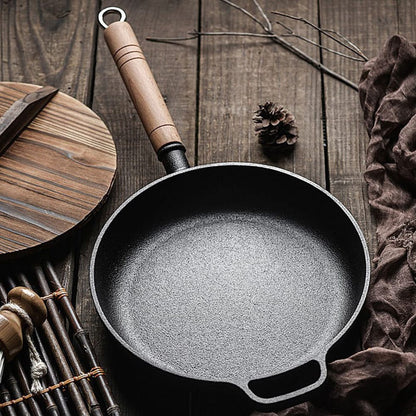 Thickened Cast Iron Frying Pan – 25cm Non-Stick Heavy Duty Pan for Frying and Chapati