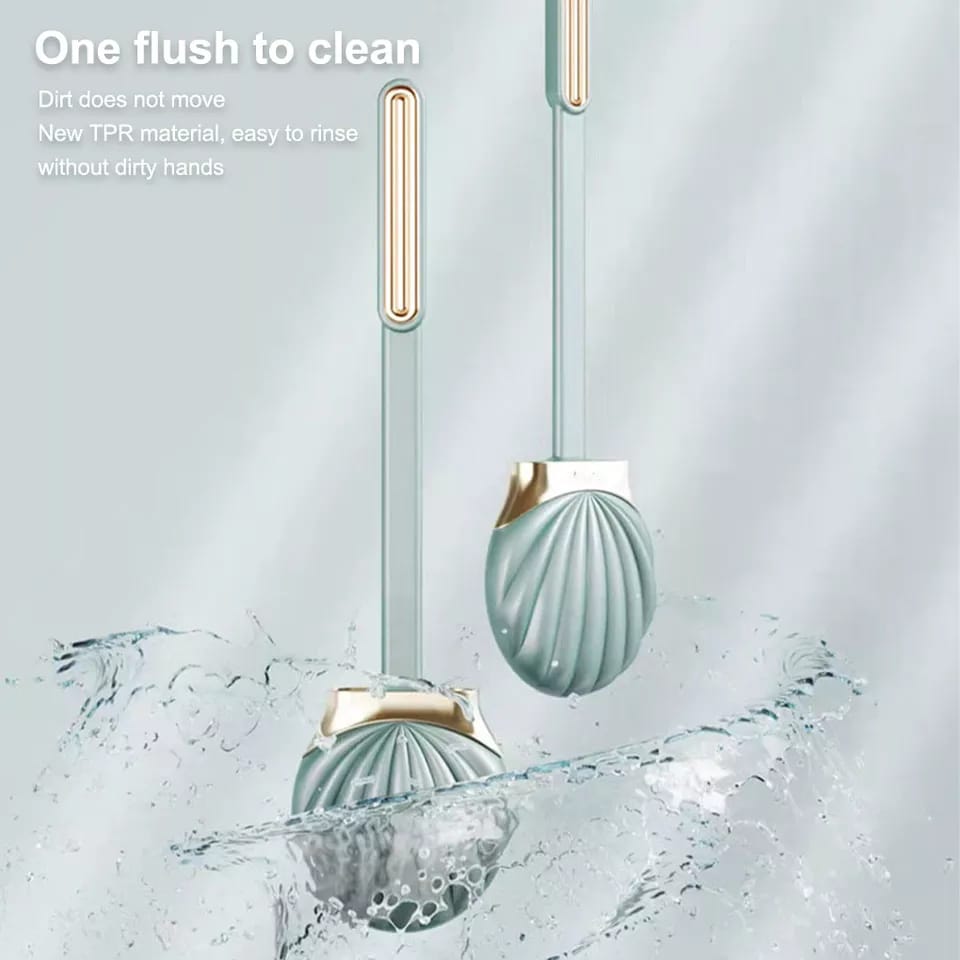 Silicone Shell Shape Toilet Brush – Wall-Mounted Design for Easy and Hygienic Storage