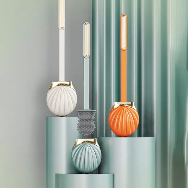 Silicone Shell Shape Toilet Brush – Wall-Mounted Design for Easy and Hygienic Storage