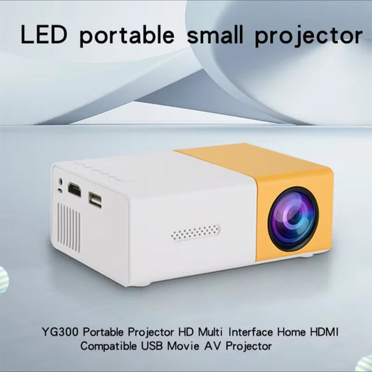 Portable Mini Projector with Audio and HDMI |  LED, USB, 400LM, Built-in Speakers (White/Yellow)