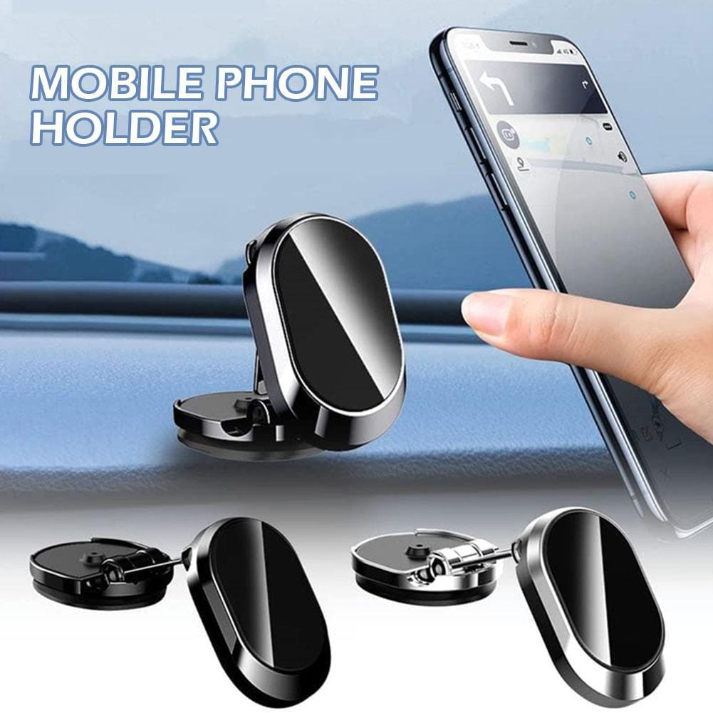 360° Rotating Magnetic Phone Holder |Upgraded Retractable & Foldable Magnetic Mount, Zinc Alloy, Strong Grip