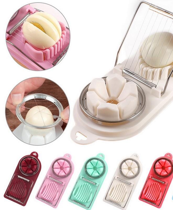 2in1 Fruit & Egg Slicer | Available in Pink, Green, and Maroon | Easy & Efficient Kitchen Tool