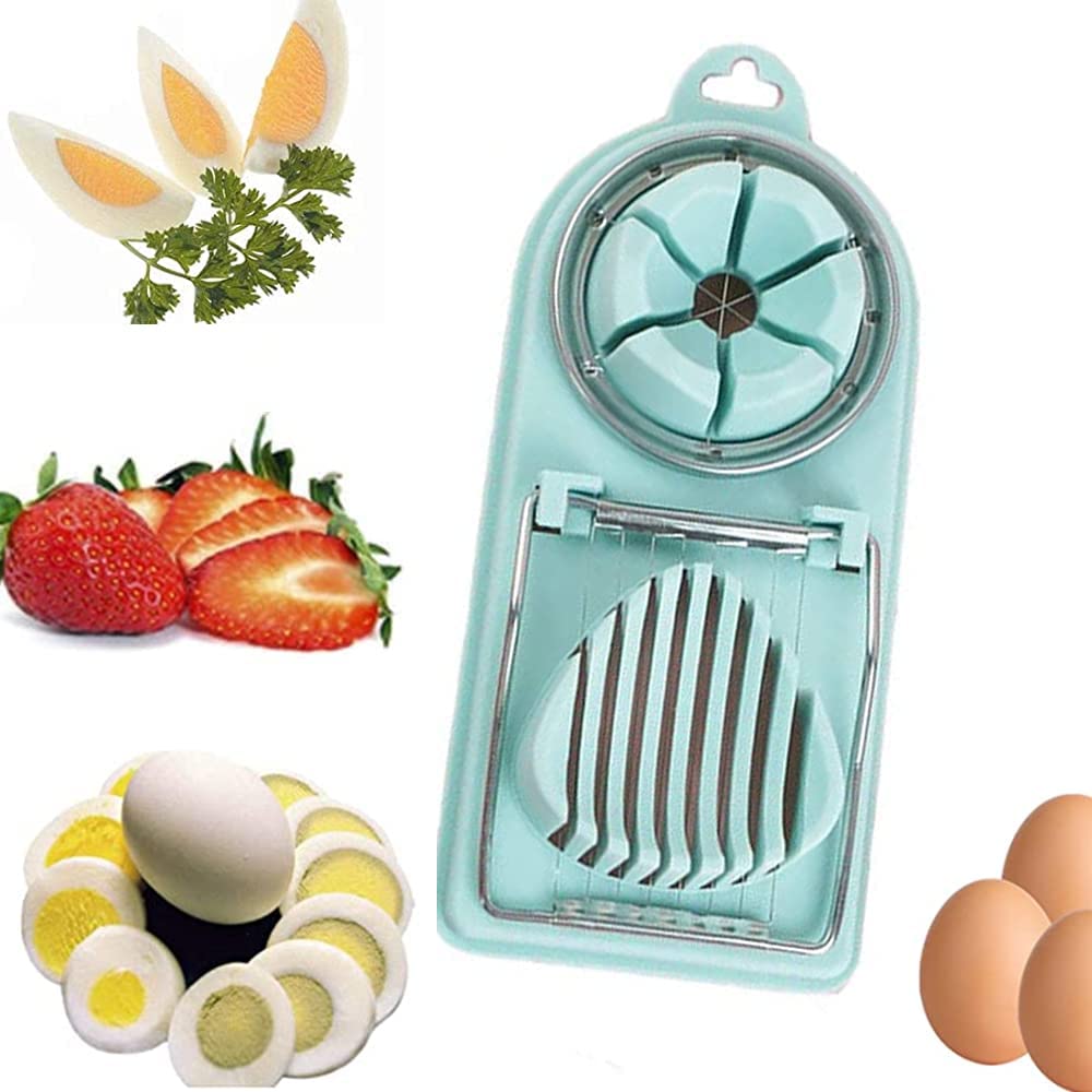 2in1 Fruit & Egg Slicer | Available in Pink, Green, and Maroon | Easy & Efficient Kitchen Tool