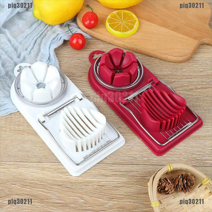 2in1 Fruit & Egg Slicer | Available in Pink, Green, and Maroon | Easy & Efficient Kitchen Tool