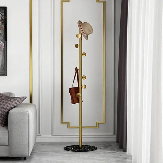 Marble Base Luxury Coat Rack Floor Standing Clothes & Hat Hanger, Multifunctional Tree Hanger for Handbags & Home Accessories, Available in Black, White, & Gold