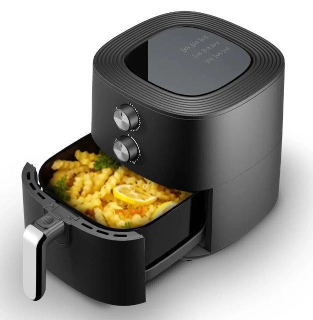 Syinix Air Fryer | 5.5L Frying Basket, 8 Smart Menus, 1450W Power with NonStick, Easy Clean Design|Black