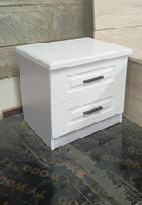 Nordic Luxury Double Drawer Bedside Cabinet – 50x45x35cm, White with Large Capacity Storage